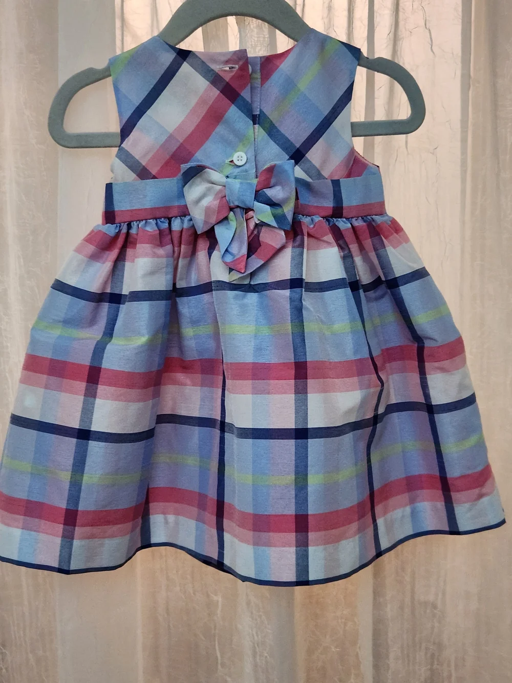 Gymboree Plaid Sleeveless Dress w/Pink Floral Accent, Sz-3/6, EPreLC